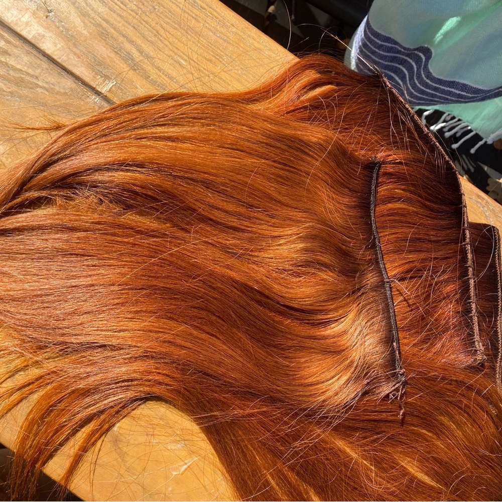 BBellami  VOLUME WEFT 20"Ginger #30 145G k4 Dyed To copper red Extensions.